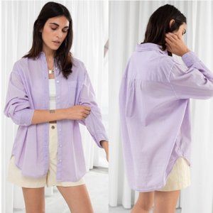 NWT: & Other Stories Oversized Lavender Button Up Shirt